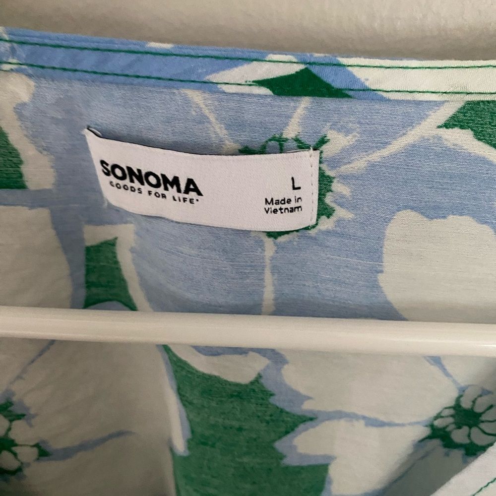 Sonoma Green Floral Midi Dress – Short Sleeve – NWOT – Size Large - Picture 2 of 4